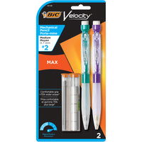 BIC Velocity Max #2 HB Mechanical Pencil - 0.7mm - HB - 2 Pack-Strong lead that erases cleanly