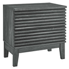 Modway Render Two-Drawer Nightstand - Charcoal-Mid-Century Bedside Table