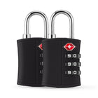 Bugatti 2-Piece TSA Dial Lock Set - Durable ABS - Black-Made of Durable ABS