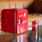 Coca-Cola Classic Red Mini Fridge-Personal-sized travel cooler is the perfect size for your desk or shelf