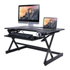 Rocelco 40" Deluxe Adjustable Height Desk Riser with Enhanced Vertical Range - Black-Full 40" wide to hold extra monitors & your stuff.  Adjustable Heights from 5" to 20" provide the proper height and working angle for sitting and standing.