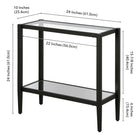 Hudson&Canal Hera 24"W Rectangular Side Table with Glass Shelf - Blackened Bronze-9