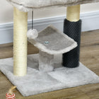 PawHut - Arbre à chat avec poteau à griffer en sisal, centre d’activités pour chaton - gris-Le système d'auto-toilettage répond à leurs instincts naturels de toilettage 