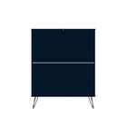 Manhattan Comfort Rockefeller Mid-Century Modern 3-Piece Bedroom Dresser Set - Tatiana Midnight Blue-30 Day Limited Manufacturer's Warranty