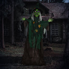 HOMCOM 72" Sound Activated Witch with Magical Heart Halloween Decoration -The witch will crawl, when sensing people closing by 