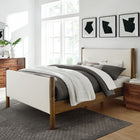 Modway Maven Full Size Boucle Upholstered Platform Bed - Feather Walnut-Kiln-Dried Wood