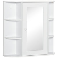 HOMCOM Wall Mount Medicine Cabinet with Mirror - White-The bathroom cabinet doesn't take much space while providing ample storage space   