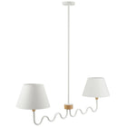 Modway Sunlit Squiggle 2-Arm Pendant Light - Natural/White-Squiggle Arms