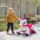 Qaba 12V Kids Unicorn Ride-On Toy with Carrot - White-A comb allows children to easily tidy up the unicorn's mane 