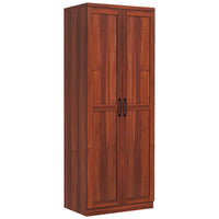 HOMCOM 63" H Kitchen Pantry Cabinet with Adjustable Shelves for Dining Room - Tan-5-tier shelf provides lots of space for pots and pans, dry goods or appliances 