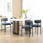 HOMCOM Dining Chairs with Steel Legs for Kitchen - Grey - Set of 4-Berber fleece-feel upholstery is smooth and soft to the touch