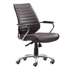 Zuo Enterprise Low Back Office Chair - Espresso-Tufted upholstery seat