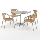 Flash Furniture – Table carrée de 31,5 po en aluminium, 4 sièges en rotin beige, int/ext (TLH-ALUM-32SQ-020BGECHR4-GG)-Aluminium, plastique, rotin, acier inoxydable
