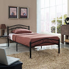 Modway Townhouse Twin Bed - Black-Solidly welded iron construction