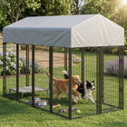 Pawhut - Cage pour chien, caisse, niche, parc de jeu en métal, abri de patio avec toit-La bâche enduite de PE offre des avantages imperméables et résistants aux UV 
