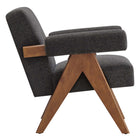 Modway Lyra Fabric Armchair - Dark Grey Fabric-Dense Foam Padding