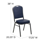 Flash Furniture HERCULES Series Crown Back Stacking Banquet Chair in Navy Vinyl - Silver Vein Frame-2.5'' Thick Seat Cushion