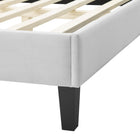 Modway Soleil Performance Velvet Queen Bed - Light Grey-Reinforced Center Beam and Support Legs