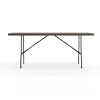 Flash Furniture 30"W x 72"L Bi-Fold Brown Wood Grain Plastic Folding Table with Carrying Handle-1.5" Thick Brown Wood Grain Table Top