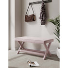 Manhattan Comfort - Abigail banc ottoman capitonné en velours style milieu du siècle 42,12" - rose-Cadre en bois massif pour plus de durabilité et de fonctionnalité