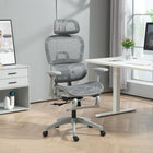HOMCOM Ergonomic High Back Mesh Office Chair - Grey-Tilt function allows you to gently rock back and forth