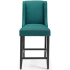 Modway Baron Upholstered Fabric Counter Stool - Teal-Soft Polyester Fabric Upholstery