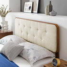 Modway Bridgette Wood Queen Platform Bed with Angular Frame - Walnut Beige-Assembly Required