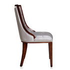 Manhattan Comfort Fifth Avenue 18.5" Traditional Faux Leather Upholstered Dining Chair - Silver and Walnut - Set of 2-Weight Capacity: 300 lb. Seat Height: 18.5"