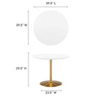 Modway Amuse 40" Dining Table - Gold White-MDF Tabletop