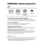 Samsung - Oreillettes Galaxy Buds3 Pro – Argent-Vivez une expérience immersive avec TV 360 Audio. Plongez dans une expérience sonore spatiale. La fonction 360 Audio identifie la direction exacte du son lorsque vous inclinez la tête, offrant un son ambiophonique pour une expérience d’écoute et de visionnage plus vivante.