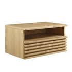 Modway Render Wall-Mount Nightstand - Oak-Mid-Century Bedside Table