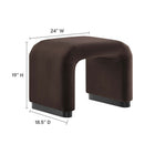 Modway Koda Performance Velvet Waterfall Stool - Black/Chocolate Brown-Waterfall Design