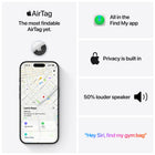 Apple AirTag (2nd generation)-Share AirTag location access temporarily and securely with trusted contacts, third parties or over 50 airline partners if you lose something important