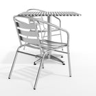Flash Furniture – Table carrée de 31,5 po en aluminium avec 2 sièges à traverses, intérieur/extérieur (TLH32SQ017BCHR2)-Garantie de 2 ans sur les pièces seulement
