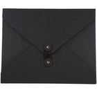 JAM Paper Kraft Button and String Tie Portfolio Medium - 9 1/2 x 12 x 1/4 - Black Recycled-Black Kraft