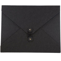JAM Paper Kraft Button and String Tie Portfolio Medium - 9 1/2 x 12 x 1/4 - Black Recycled-Black Kraft
