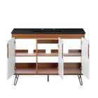 Modway Energize 48" Bathroom Vanity - Cherry/White/Black-MDF and Particleboard Construction