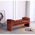 Manhattan Comfort Concord 59" Modern Chenille Upholstered Bench - Terracotta-Frame Made of Kiln Dried Pine Wood with Dowelled Joints and Reinforced Corners