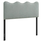 Modway Athena Striped Fabric Upholstered Queen Size Headboard - Spa Blue Stripe-Striped Linen-Like Fabric Upholstery