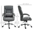Vinsetto Linen Fabric Home Office Chair with Armrests - Grey-Rocking function for taking a break and stretching out your back