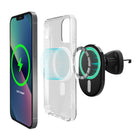 HyperGear 15W MagVent MagSafe Wireless Car Charger - Black-Seamless Magnetic Alignment