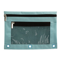 Pep Rally 3 Ring Mesh Binder Pouch - Blue-Binder pouch designed to store school essentials like pencils, erasers, and rulers