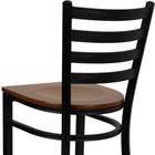 Flash Furniture - Tabouret de restaurant de la série HERCULES en métal noir avec dossier échelle - siège en bois de cerisier-Appui-pieds