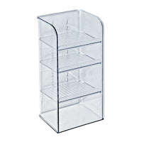 Azar Extra Small Plastic Three Tier Organizer - 9.87" x 4.75" x 3.12" - Clear-Space-saving vertical design perfect for small surfaces