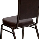 Flash Furniture HERCULES Series Crown Back Stacking Banquet Chair in Brown Vinyl - Copper Vein Frame-Seamless Back Panel
