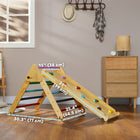 Qaba - Ensemble triangle Pikler 3 en 1 avec rampe - multicolore-Conception pliable et angle de glissière réglable pour un rangement facile 