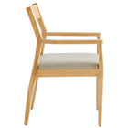 Modway Solara Fabric Wood Dining Armchairs - Natural/Heathered Weave Beige - 2 Pack-7
