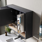 HOMCOM Wall Mounted Bathroom Medicine Cabinet with Mirror - Grey-Material: MDF, Glass