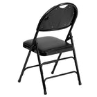 Flash Furniture HERCULES Series Designer Black Plastic Stack Chair with Black Frame - 5 Pack-1" Thick Padded Seat with CAL 117 Foam