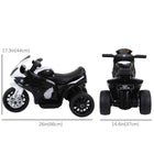 Aosom 6V Kids Motorcycle with Headlights - Black-Functioning headlights and built-in music for a more immersive experience 